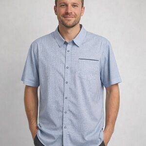 Craft + Flow Men’s Blue Casual Button Down Shirt XXL